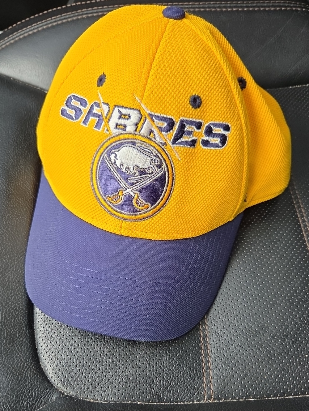 Reebok Yellow and Purple Licenced NHL Sabres Baseball Cap